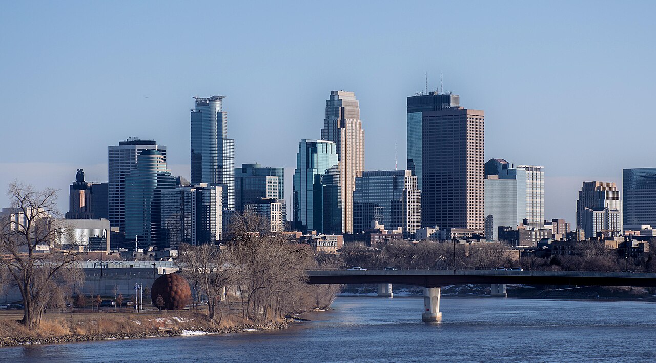 Minneapolis skyline along the Mississippi River