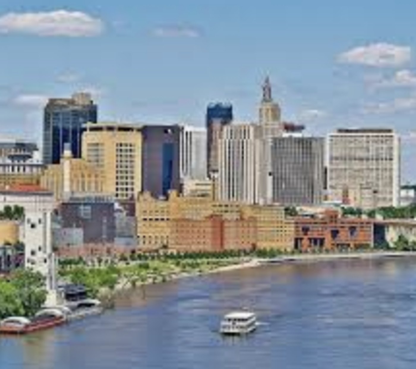 Downtown Saint Paul skyline along the Mississippi River