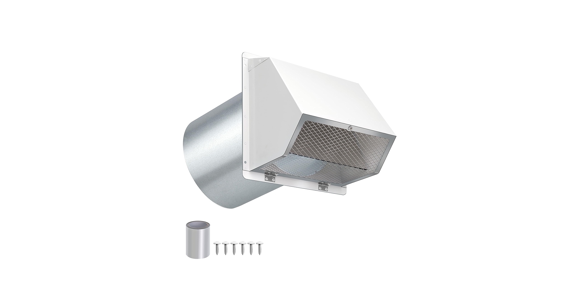 Kitchen ventilation ductwork and exterior vent cap for range hood exhaust